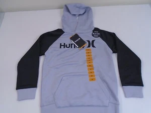 Hurley Jungen H20-Dri French Terry Solar Hoodie grau/schwarz Größe 6/7 neu mit Etikett - Bild 1 von 3