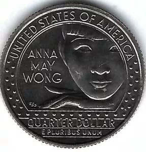 2022-S San Francisco B/Uncirculated American Women Anna May Wong 25 Cent Coin! - Picture 1 of 2