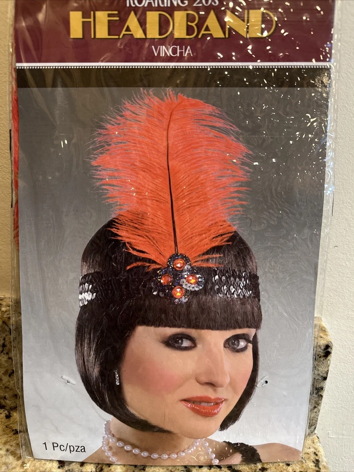 Diadema con pluma Gatsby Girl Roaring años 20 diadema aleta Foto 1 de 4