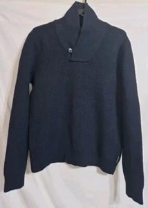 A/X Armani Exchange 100% Merino Wool Navy Mens Collared Knitwear Pullover - Picture 1 of 17