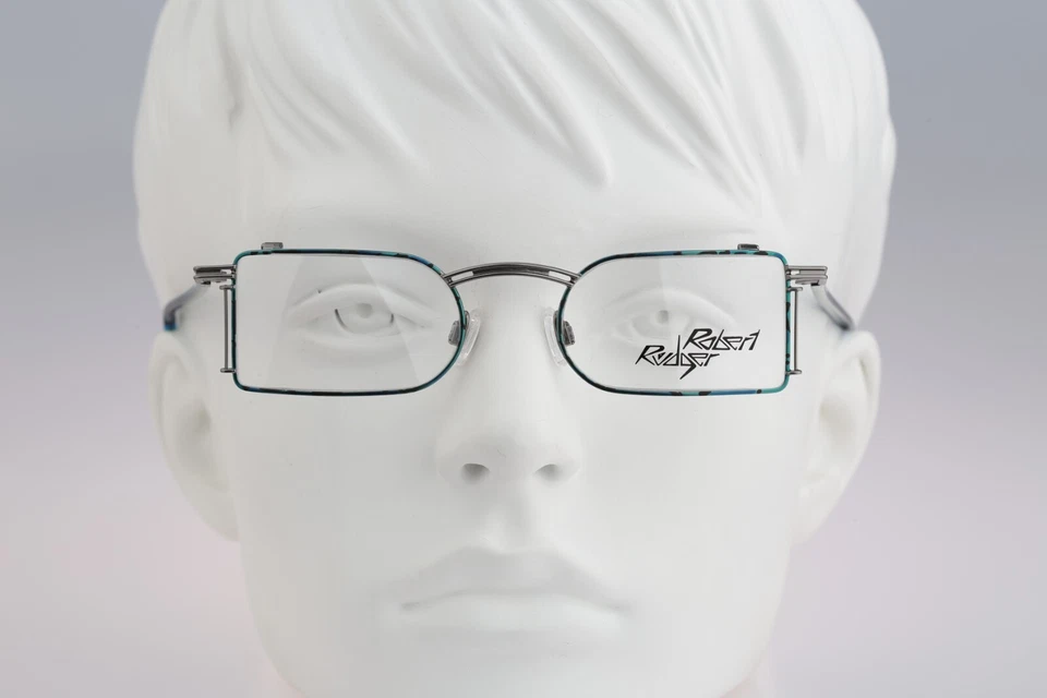 Robert Rudger 1580 179 C7, Vintage 90s colorful rectangle glasses frames NOS - Image 1 of 4