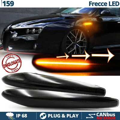 Frecce LED Sequenziali per Alfa Romeo 159 DINAMICHE Laterali Nere Fumè CANBUS - Immagine 1 di 4