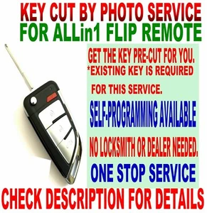 KEY CUT BY PHOTO V-TYPE FOR 2005-2010 Scion Tc CHIP DOT REMOTE KEYLESS ENTRY - Picture 1 of 8