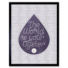 World Is Your Oyster Pattern Pearl Wall Art Print Framed 12x16