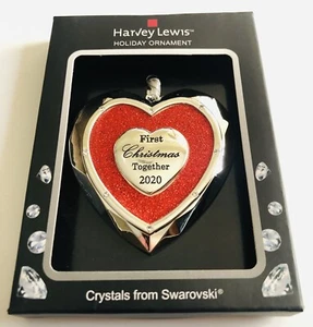Harvey Lewis Dated 2020 First Christmas Together Ornament Swarovski Crystals  - Picture 1 of 3