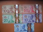 Set of New Canadian Uncirculated Polymer Banknotes