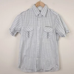 Camisa Lambretta Cuadros Para Hombre Mediana Blanca Manga Corta Cuadros Mod Retro - Imagen 1 de 11