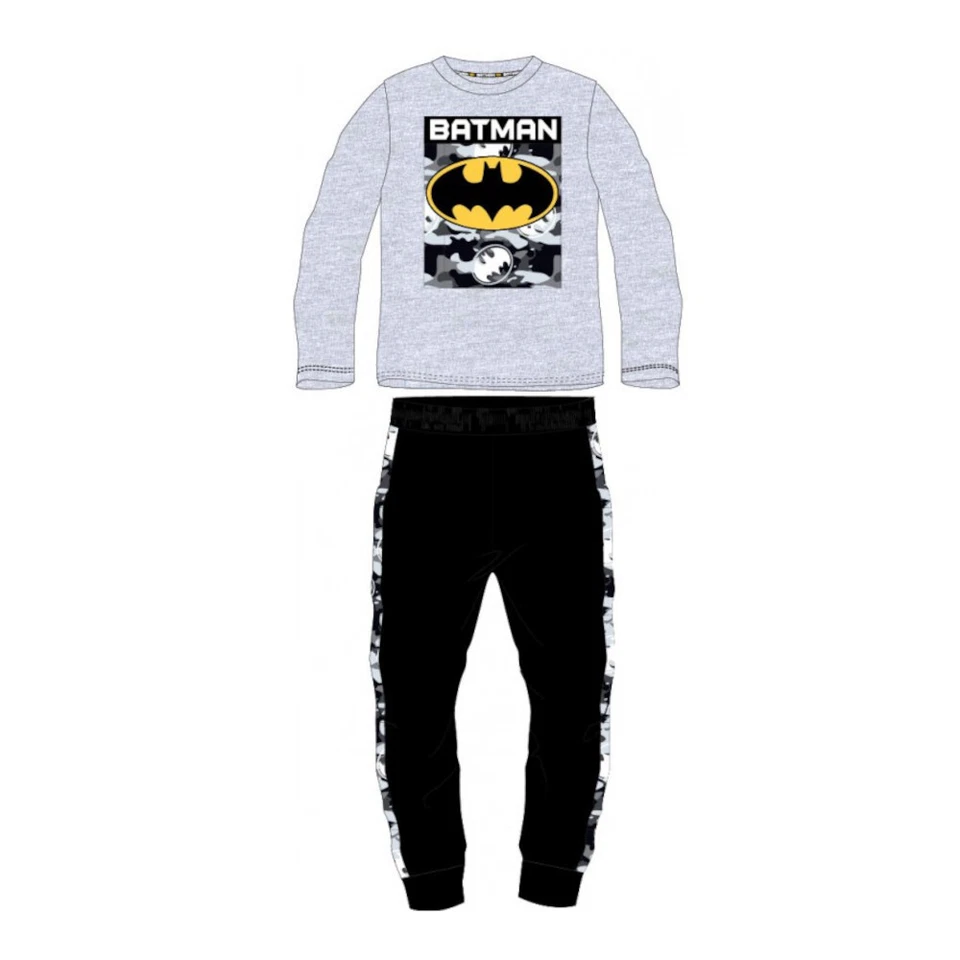E PLUS M SP. Z O.O. Batman Pyjama für Jungen | Graues Oberteil & Schwarze Hose | Größen 134-164