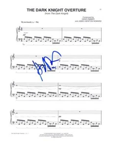 Partitura musical con tema de Batman autógrafo firmado de Hans Zimmer del Caballero Oscuro - Imagen 1 de 2