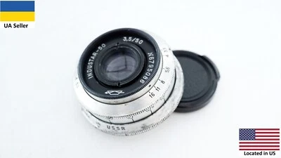 Vintage SLR Silver KMZ Industar 50 3,5 50mm Zenit lens M39 portrait L39 - Image 1 of 4