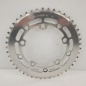 Vintage Tuf-Neck BMX Racing 46t Chainring Tiger 110 Silver USA - Picture 1 of 3