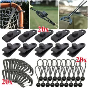 60x Planenhalter Planen Befestigung Klemme Clips Spanner Für Zelt Abdeckplane DE - Bild 1 von 12