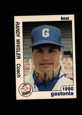 Randy Whisler Gastonia Rangers 1990 Best authentic autographed card
