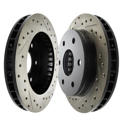 Front Right & Left Drilled-Slotted Disc Brake Rotors For Cadillac Escalade 00-99 - Image 1 of 4
