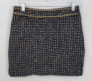 Endless Rose Skirt Womens Small Black Tweed Gold Chain Belt Old Money 90s Y2K - Picture 1 of 12