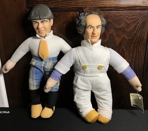 The Three Stooges Larry The Painter and Moe Plush Dolls 1999 (Please Read) - Picture 1 of 11