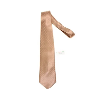 Italo Ferretti NWT Neck Tie Light Brown with White Dots 100% Silk Made in Italy - Picture 1 of 10