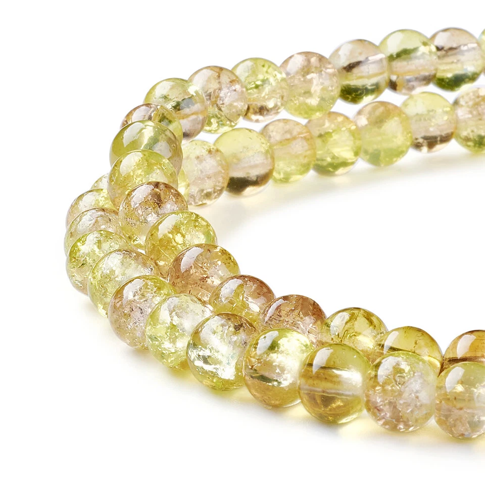 1 Strand 6mm Round Spray Painted Crackle Glass Beads about 133pcs/strand 31.4" - Image 1 of 1