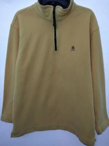 Tommy Hilfiger 1/4 Zip Fleece Jacket Men's L Yellow Pullover Sweater Large - Picture 1 of 12