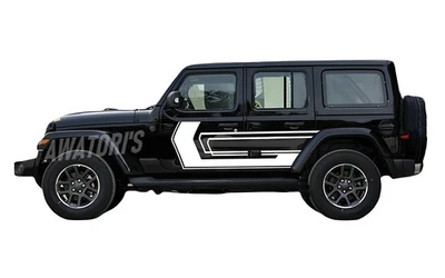 Both Sides Car Door Sticker For Jeep Wrangler Graphics Racing Stripe Vinyl Decal — 第 1/4 张图片