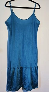 Vintage Lady Cameo Couture Dallas Nightgown Lingerie, XLarge Teal Slip, Orig Pkg - Picture 1 of 6