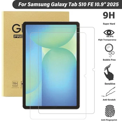 For Samsung Galaxy Tab S10 FE 10.9" 2025 Screen Protector Tempered Glass Film - Image 1 of 4