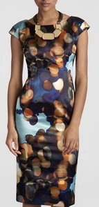 Lafayette 148 New York Aquatic Josette Sheath Dress Size 10 - Picture 1 of 19