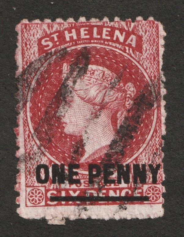 Santa Elena 1868 - Sc# 18 - Un centavo en seis peniques, reina Victoria. Cv$67,50 usado Foto 1 de 1