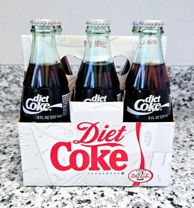 Vintage Diet Coke 6 Pack Drink Coca Cola Coke Full Bottles 1994 - Picture 1 of 6