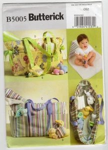 2007 Butterick Sewing Pattern #B5005 Diaper Bag Changing Pad Pacifier Case Uncut - Picture 1 of 4