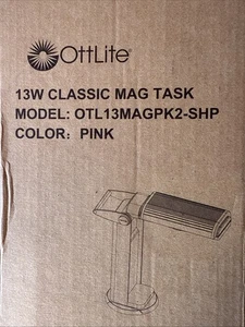 Vintage OttLite Adjustable Desk Lamp - Pink - Unused - Picture 1 of 2