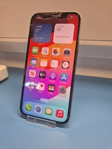 Apple iPhone 12 Pro 128GB Pacific Blue, Unlocked CRACKED FRONT + BACK - Afbeelding 1 van 8