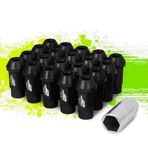 J2 ENGINEERING 7075 FORGED ALUMINUM 20X LUG NUT SET W/TUNER M12X1.5 50MM BLACK - Picture 1 of 7