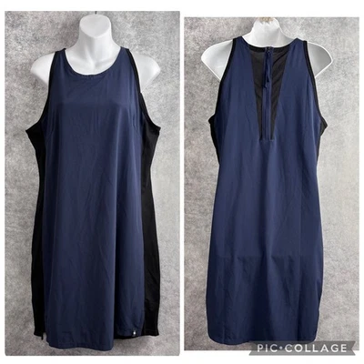 Vestido sin mangas deportivo Smartwool Merino para mujer en azul y negro talla grande Foto 1 de 4