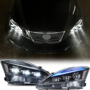 LED Headlights w/Dynamic For 2006-13 Lexus IS250 IS350 ISF Driver Passenger Side - Picture 1 of 17