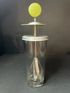 "Batidor de huevos vintage Roux/batidor de crema decoración verde con vidrio de 6,5"" ver foto" - Imagen 1 de 8