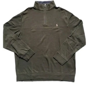 Polo Ralph Lauren Shirt Mens Large LG Long Sleeve  Greeen Pullover 1/4 Zipper - Picture 1 of 3