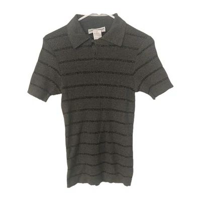 Camisa acanalada metálica con cuello gris y negro Dolce & Gabbana. Talla 48 ~Talla M?~ Foto 1 de 4