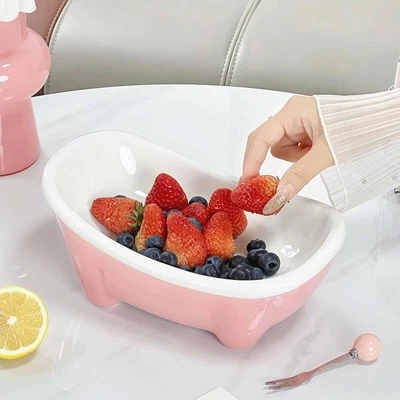 Bathtub-shaped Fruit Plate Fruit Dish for Living Room Farmhouse Dining Table - Image 1 of 4