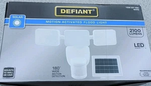 Defiant 180° White Motion Security Light Solar Outdoor Flood Light 2100 Lumens - Picture 1 of 2