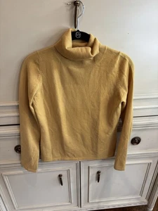 Neiman Marcus XS senfgelb Kaschmir Rollkragen Pullover weich Herbst Winter - Bild 1 von 5