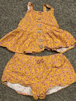 VINCE CAMUTO NIÑOS 2 Piezas NIÑAS Top y Pantalones Cortos Estampado Floral Mezcla de Lino Talla 10 B21 Foto 1 de 4