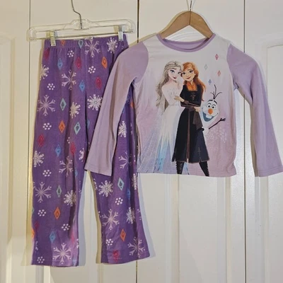 Disney Frozen 2 Niñas 2 Piezas Pijama Vellón Conjunto Talla 10 Princesa Anna Elsa Olaf Foto 1 de 4
