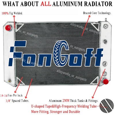 Aluminum 4 Row Radiator For 1997-2002 Chevy Chevrolet C6500 C7500 Kodiak GMC 7.2 - Image 1 of 4