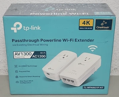 NEW tp-link TL-WPA8631P KIT Passthrough Powerline Wi-Fi Extender AV1300 AC1200 - Image 1 of 3