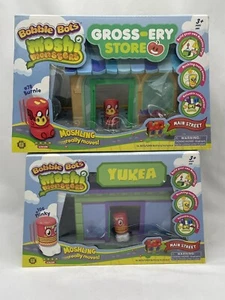 MOSHI MONSTERS BOBBLE BOTS GROSS-ERY STORE BURNIE #78 & YUKEA PINKY #106 MAIN ST - Picture 1 of 11