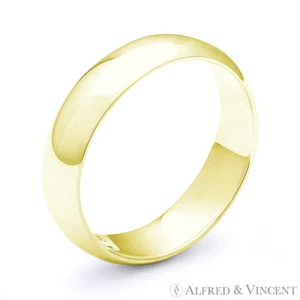 Anillo cúpula de 6 mm plata esterlina 925 chapado en oro amarillo 14k para hombre mujer anillo de boda - Imagen 1 de 1