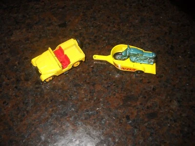 💋MATCHBOX SERIES**LOT of 2**NO.38 HONDA M /CYCLE %TRAILER and NO.72 JEEP💋 - Image 1 of 4