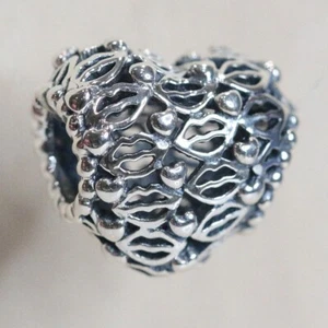 Neu Original Pandora Charm Splitter Liebe & Küsse 796564 Bead mit Etikett & Wildlederbeutel - Bild 1 von 4
