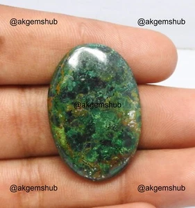 39.00 Cts Natural Oval Chrysocolla Cabochon Designer Bracelet Making 31x21x5 mm - Picture 1 of 8